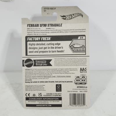 2025 Hot Wheels Ferrari SF90 Stradale Factory Fresh Car 1/64 Toy Vehicle NEW - Thumbnail 5