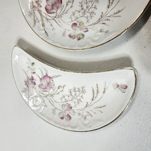 3 Crescent Shaped Trinket Dishes Keys Change Misc Home Decor Vintage - Thumbnail 5