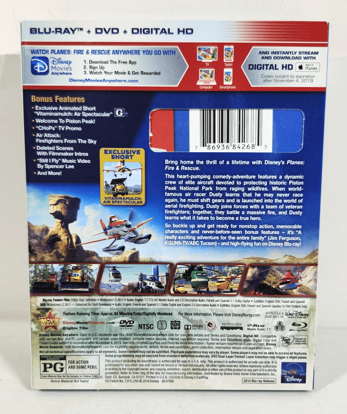 Disney Planes: Fire and Rescue Blu-ray + DVD, With Slip Cover - Thumbnail 4
