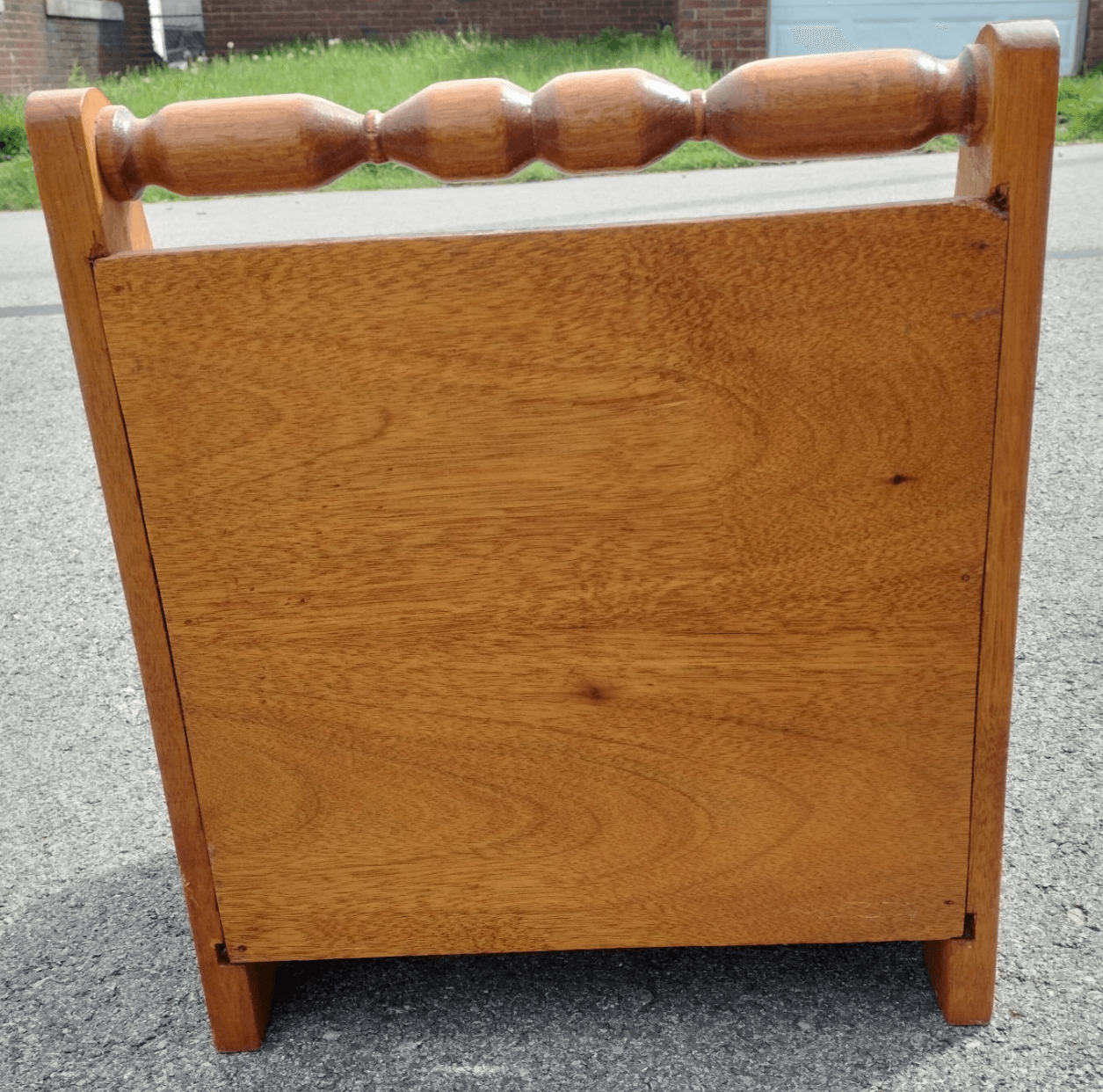 Vintage Wooden Wood Magazine Rack Holder MCM Spindles - Thumbnail 7