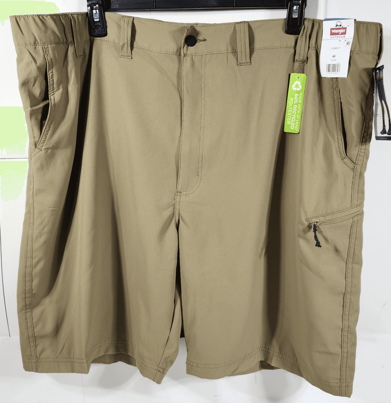 Wrangler Mens 46 Cargo Shorts Moisture Wicking UPF Pockets Softshell Brown NEW - Thumbnail 5