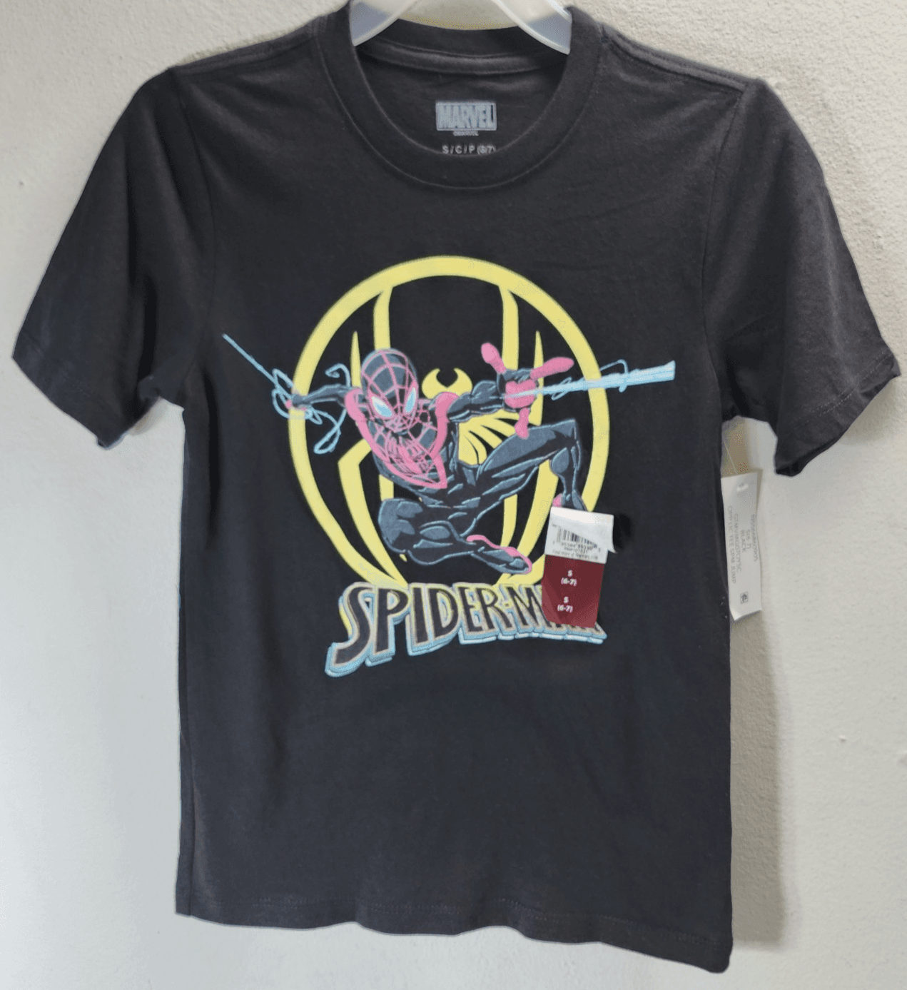 Spiderman Marvel Graphic T-Shirt Boys Size Small Black Short Sleeve NEW - Thumbnail 5