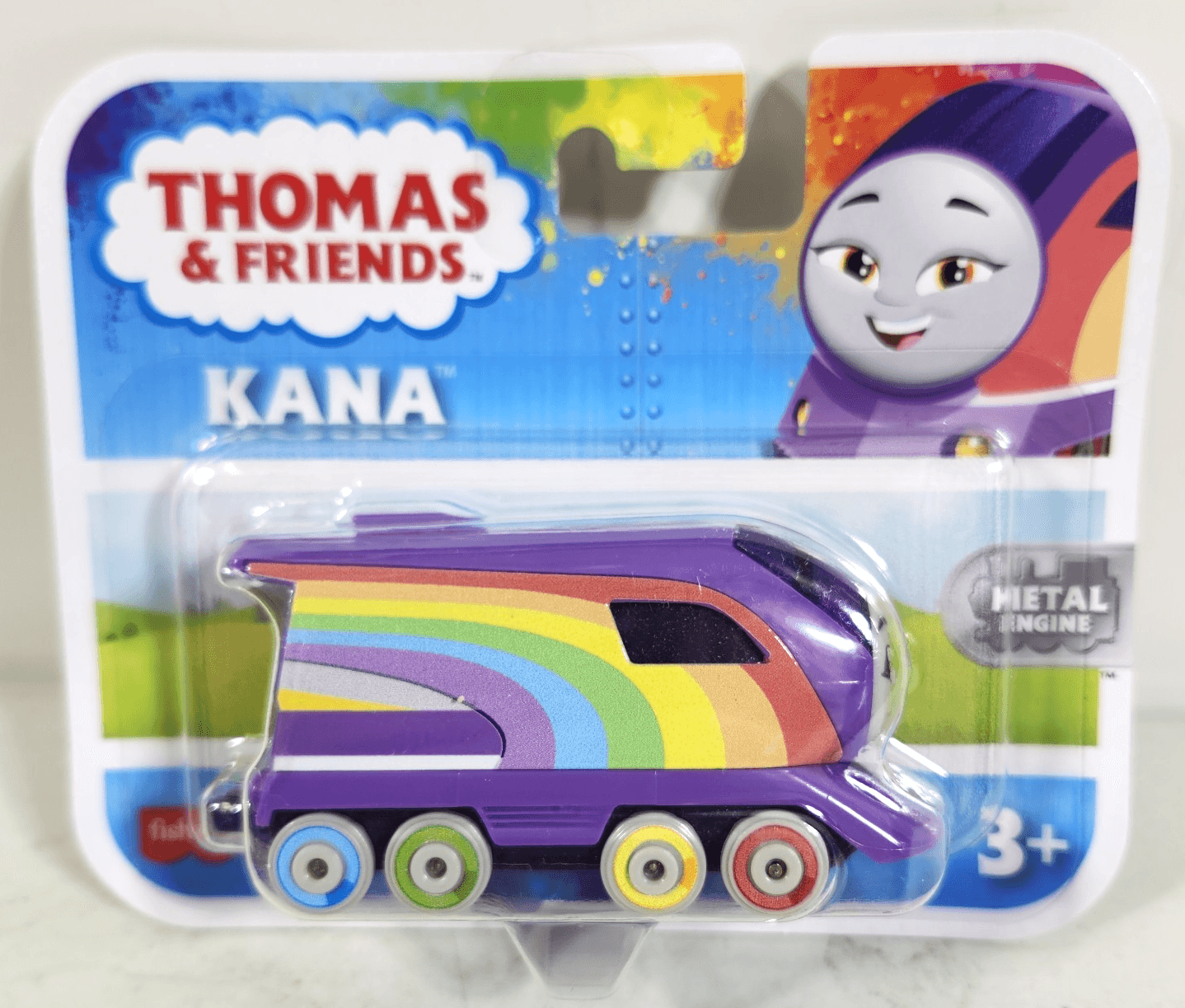 Thomas & Friends Rainbow Kana All Engines Go Metal Push Along Train Engine