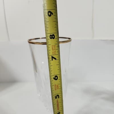 2 Clear Glass Champagne Flute With Diamond Design Etched Home Bar Decor 7.5" - Thumbnail 6