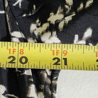 Time and Tru Women's V-Neck Midi Dress Size XXXL Ruched Sleeve Black Floral NEW - Thumbnail 2