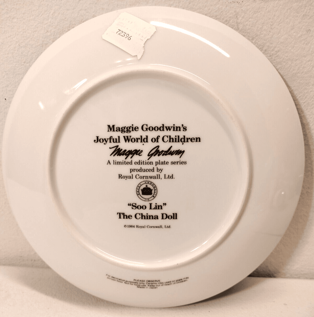 Soo Lin The China Doll Collector Plate Maggie Goodwin 1984 Royal Cornwall - Thumbnail 3