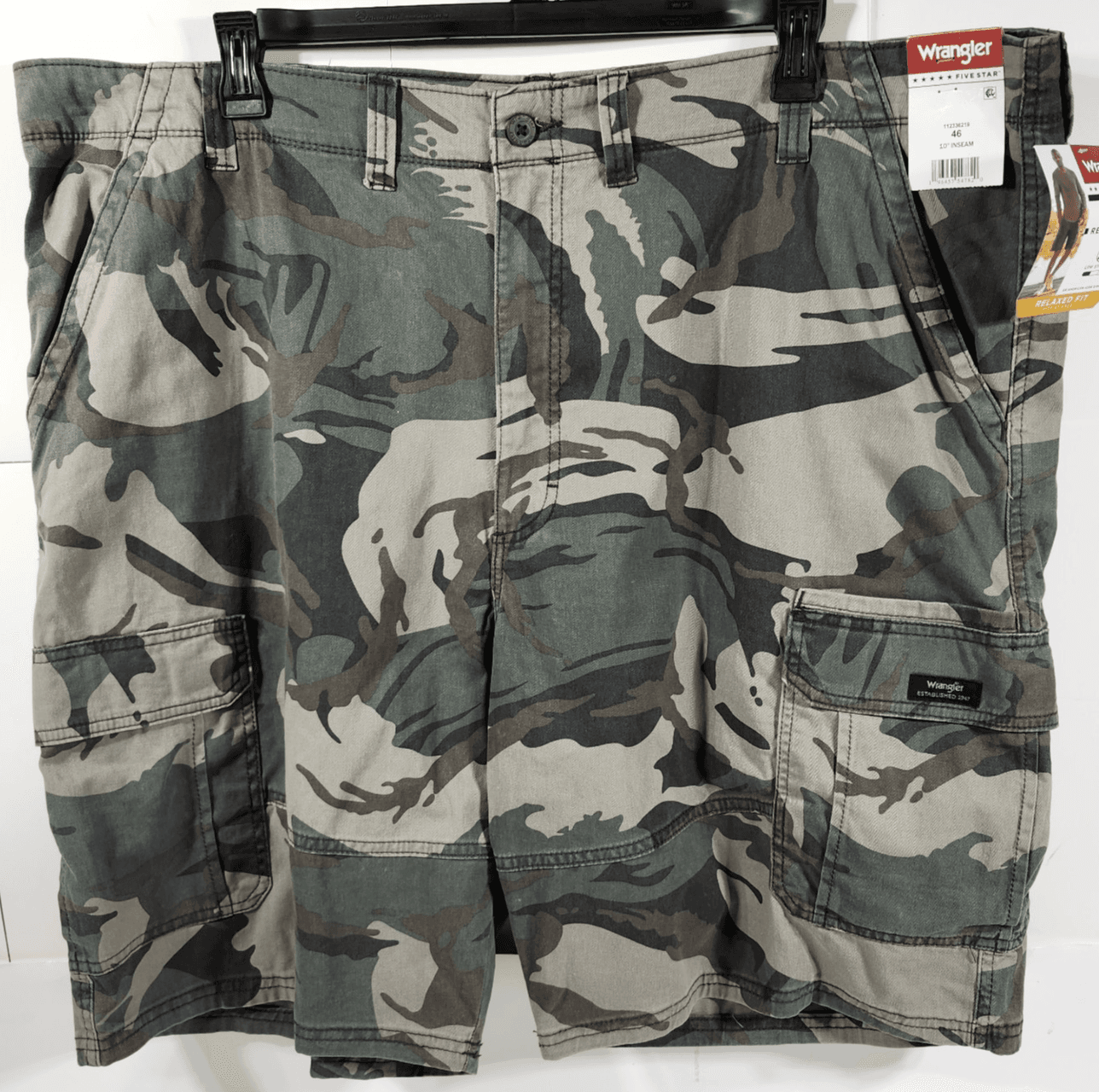Wrangler Cargo Shorts Men's Relaxed Fit Size 46 Camo NEW - Thumbnail 5