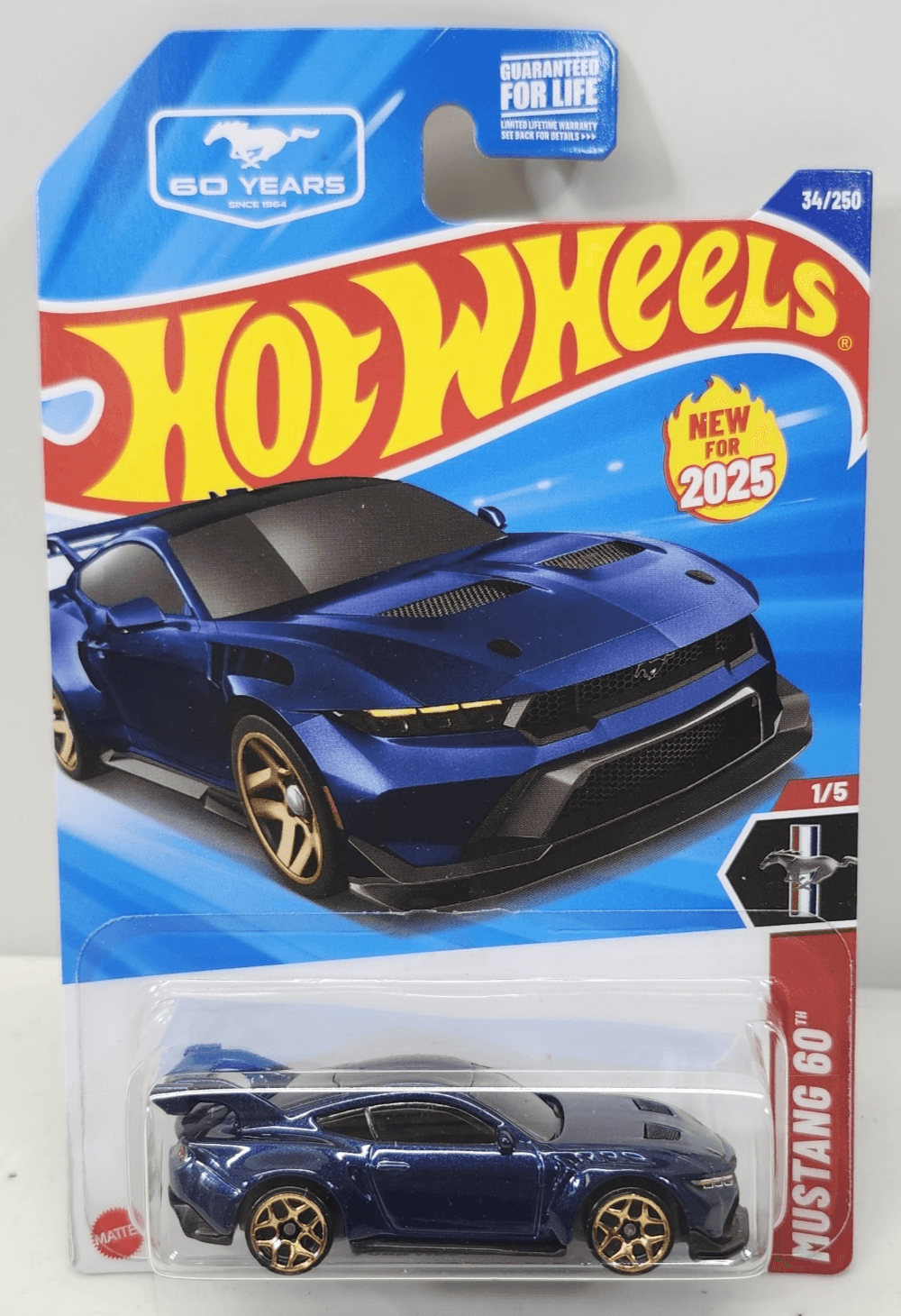 2025 Hot Wheels Ford Mustang GTD Mustang 60 Blue Car 1/64 Toy Vehicle NEW