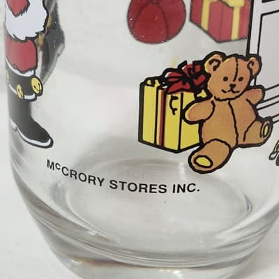 Coca Cola Christmas Glass Coke Santa Fireplace Tumbler Vintage McCrory Stores - Thumbnail 7