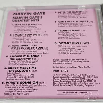 Motown Compact Classic Marvin Gaye's Greatest Hits Music CD 1987 Motown - Thumbnail 3