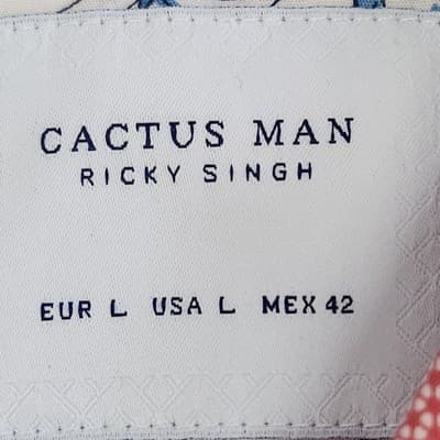 Cactus Man Ricky Singh Red Polkadot Flip Cuff Long Sleeve Men’s Shirt Size L NEW - Thumbnail 7