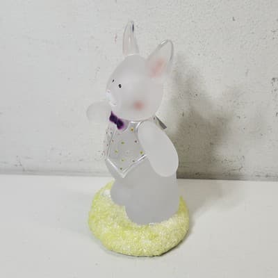 Dept 56 Frosted Acrylic Easter Bunny Rabbit Home Decor 9" - Thumbnail 3