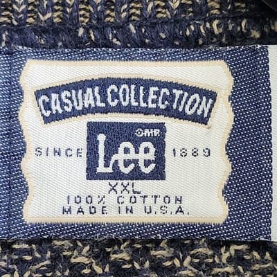 Vintage 90's Lee Goodyear Crewneck Sweatshirt XXL Blue Gold Made in USA - Thumbnail 7
