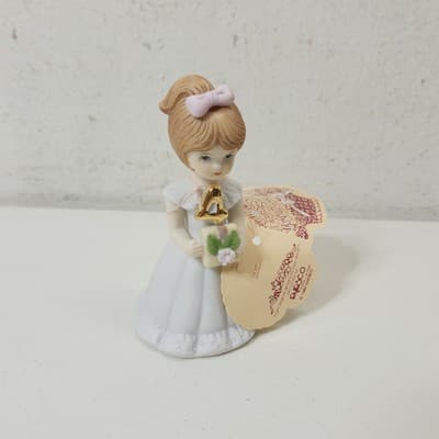 Vintage 1982 Enesco Growing Up Brunette Girl Figurine Age 4 Birthday E-9528 - Thumbnail 7