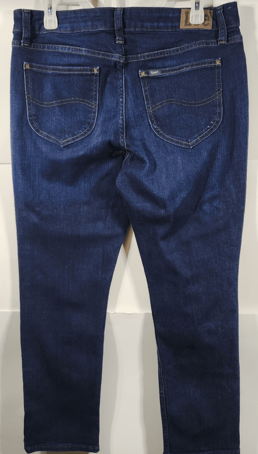 Lee Jeans Womens 12S Blue Denim Straight Leg Pants - Thumbnail 4