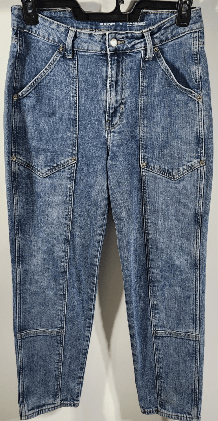 Old Navy High Rise O.G. Secret Smooth Pockets Denim Jeans Size 10 Straight Blue - Thumbnail 5