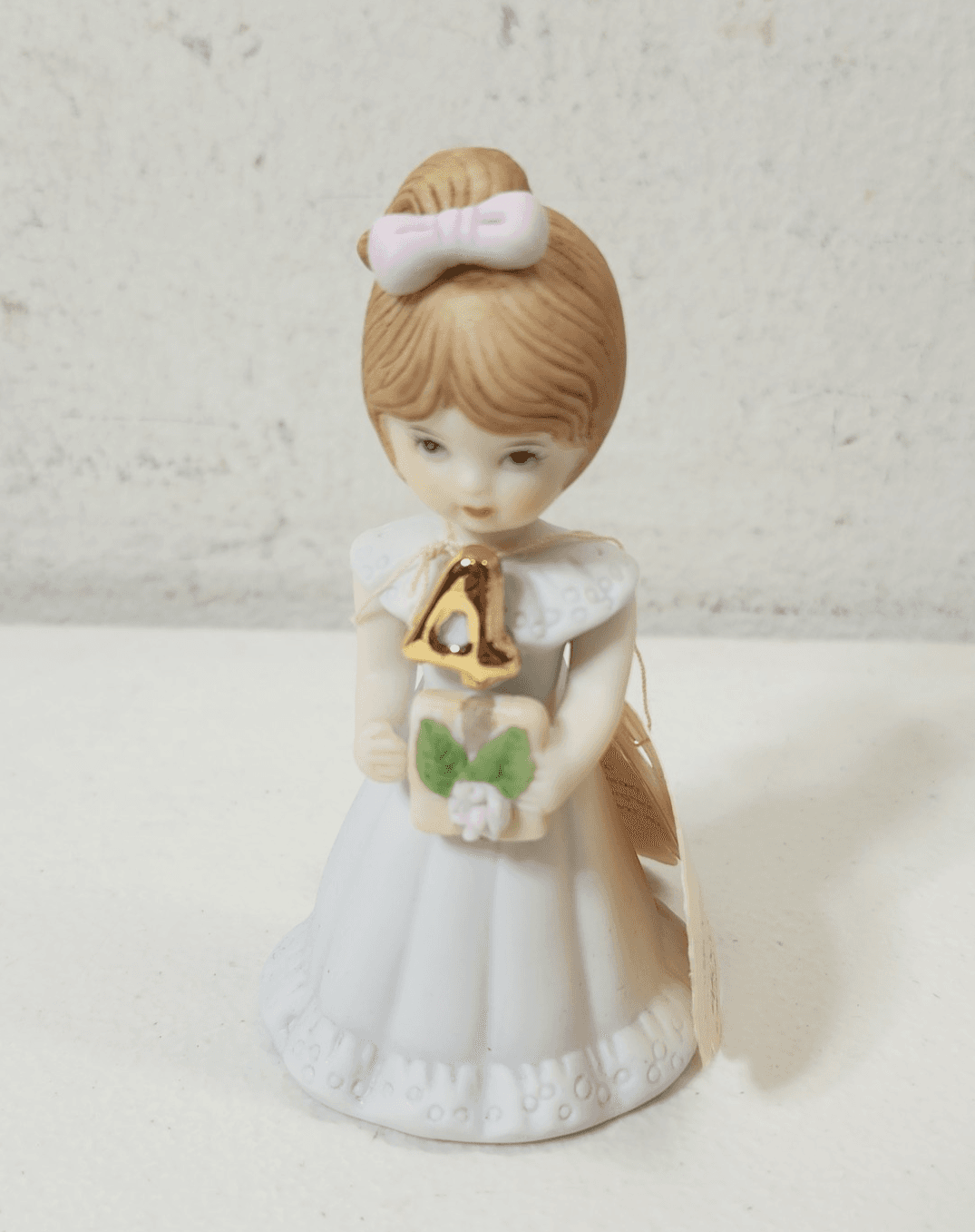 Vintage 1982 Enesco Growing Up Brunette Girl Figurine Age 4 Birthday E-9528 - Thumbnail 2