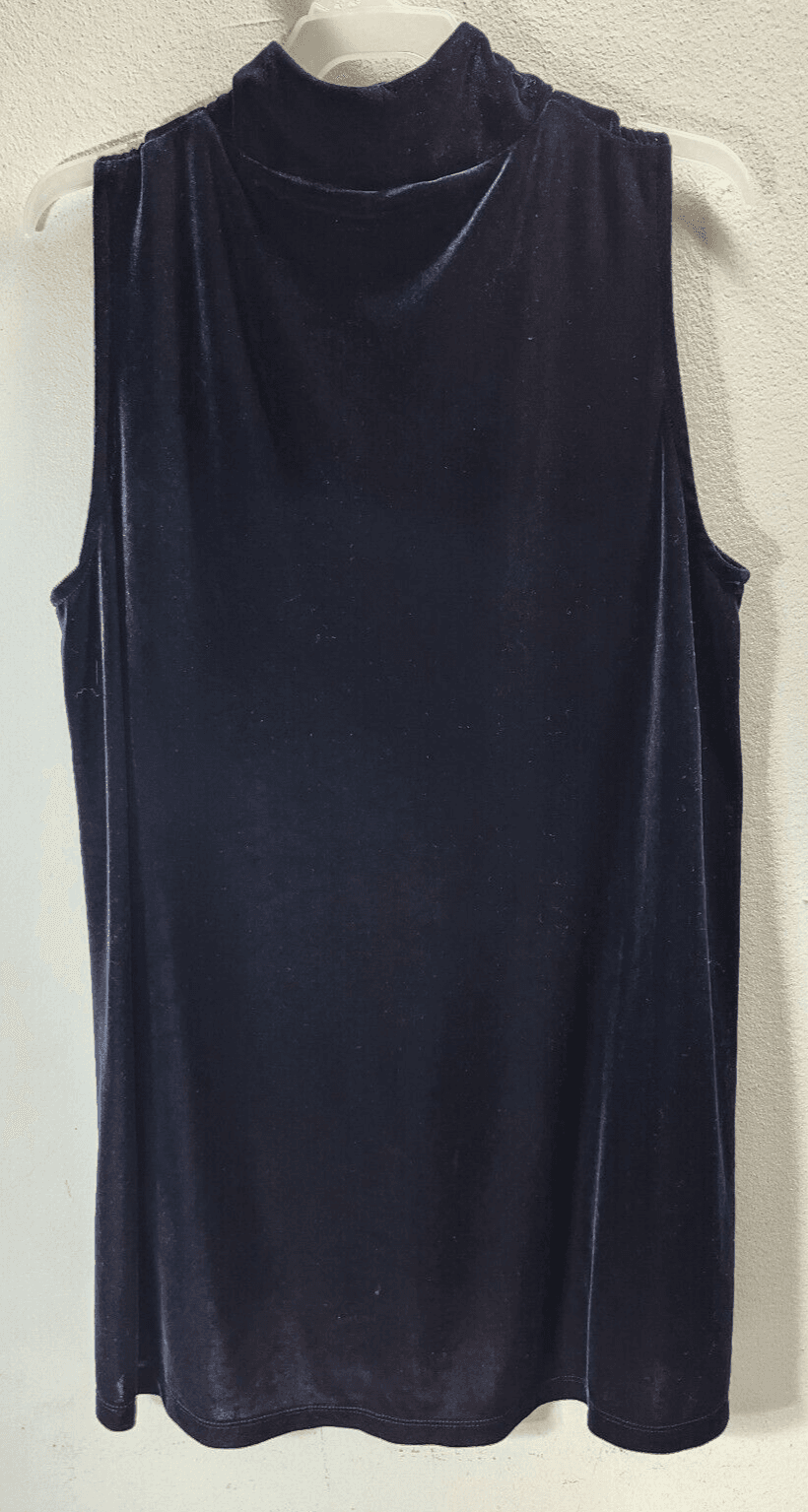 Tahari Women's Blue Sleeveless Tunic Shirt Size Small Tank - Thumbnail 4