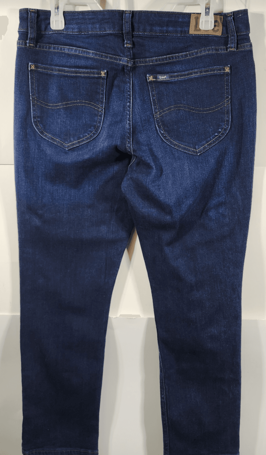 Lee Jeans Womens 12S Blue Denim Straight Leg Pants - Thumbnail 6