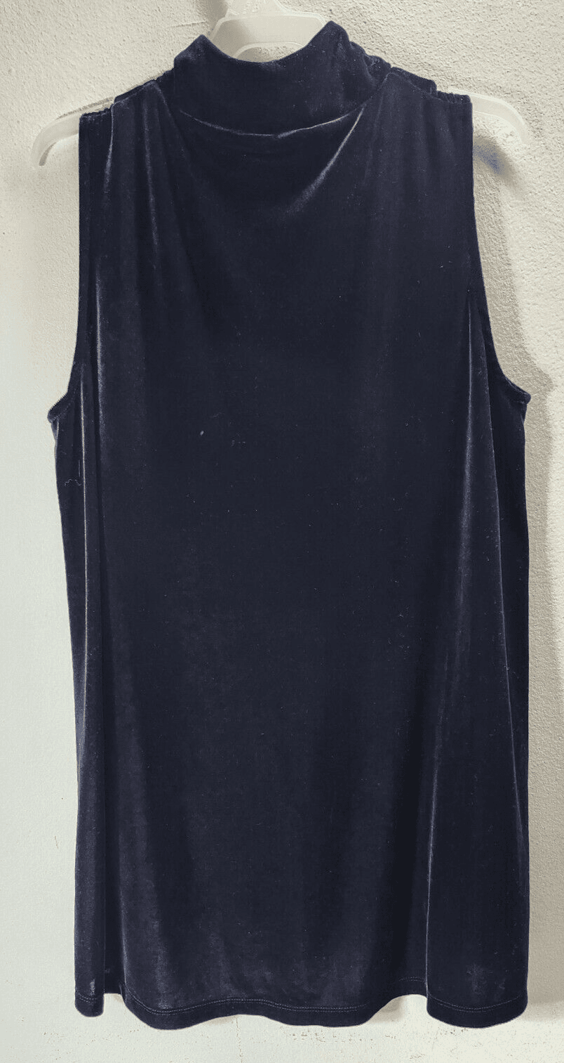 Tahari Women's Blue Sleeveless Tunic Shirt Size Small Tank - Thumbnail 6