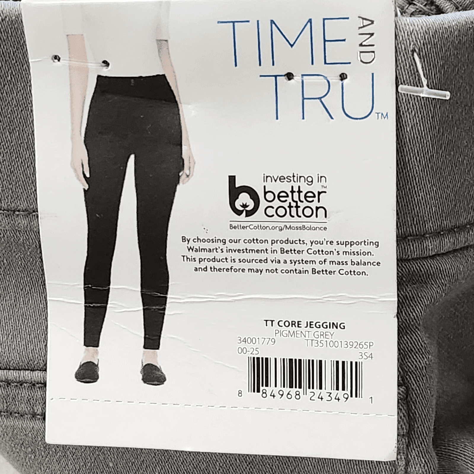 Time and Tru Women's M Jeggings Gray Denim Skinny Jeans Stretch Work Casual - Thumbnail 8