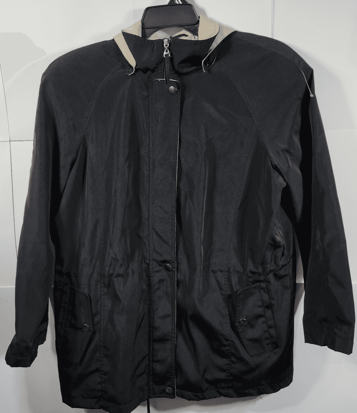Mackintosh New England Womens Coat Large Black Hooded Jacket Full Zip - Thumbnail 5