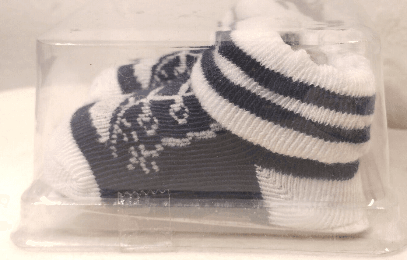 Infant Booties 0-12 Months Blue Tennis Shoes Socks Swiggles Baby Stripe White