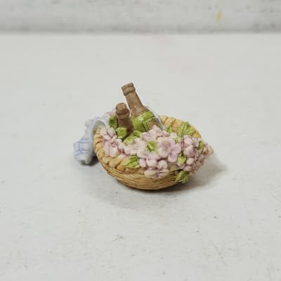 Vintage 1991 Ganz Little Cheesers Picnic Basket Figurine 05211 - Thumbnail 5