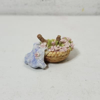 Vintage 1991 Ganz Little Cheesers Picnic Basket Figurine 05211 - Thumbnail 4