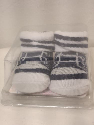 Infant Booties 0-12 Months Blue Tennis Shoes Socks Swiggles Baby Stripe White - Thumbnail 4