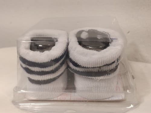 Infant Booties 0-12 Months Blue Tennis Shoes Socks Swiggles Baby Stripe White - Thumbnail 5