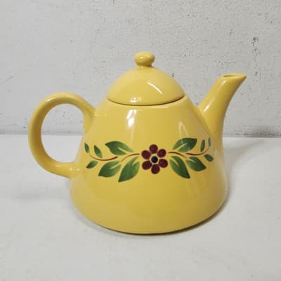 Vintage Christineholm Teapot Sweden 1970s Yellow Retro Kitchen Home Decor - Thumbnail 6