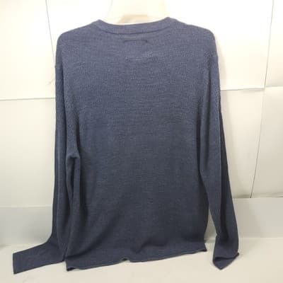 Jachs New York Henley Crew Neck Shirt Men's Size Large Blue Long Sleeve - Thumbnail 4