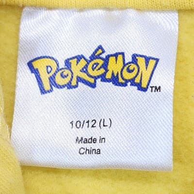 Pokemon Pikachu Boys Hooded Sweatshirt Size Large 10/12 Yellow Full Zip - Thumbnail 7