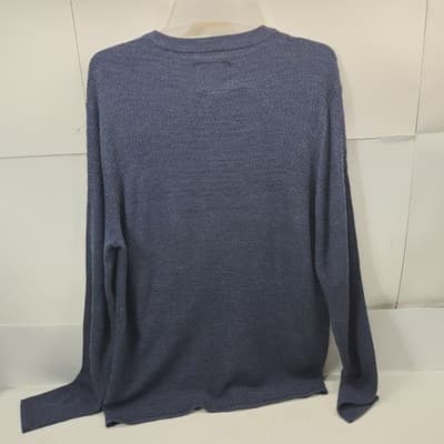 Jachs New York Henley Crew Neck Shirt Men's Size Large Blue Long Sleeve - Thumbnail 6