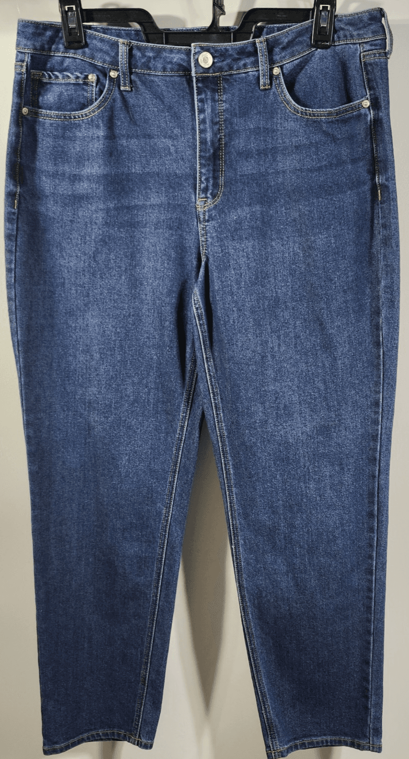 Seven 7 Jeans Women's 14 Blue Slim Straight Stretch Denim Medium Wash