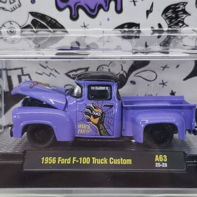 M2 Machines Fanta 1956 Ford F-100 Truck Custom Halloween 1/64 Toy Vehicle NEW - Thumbnail 2