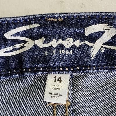 Seven 7 Jeans Women's 14 Blue Slim Straight Stretch Denim Medium Wash - Thumbnail 7