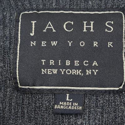 Jachs New York Henley Crew Neck Shirt Men's Size Large Blue Long Sleeve - Thumbnail 7