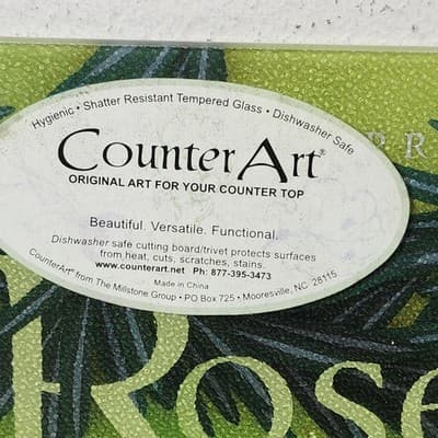 Counterart Rosemary Infused Decorative Heat Tolerant Glass Cutting Board - Thumbnail 3