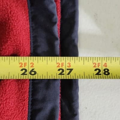 Nautica Men's M Red 1/4 Zip Fleece Pullover Long Sleeve - Thumbnail 3