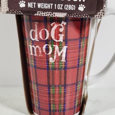 Dog Mom Cup Tall Plaid Mug & Cocoa NEW - Thumbnail 3