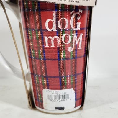 Dog Mom Cup Tall Plaid Mug & Cocoa NEW - Thumbnail 4