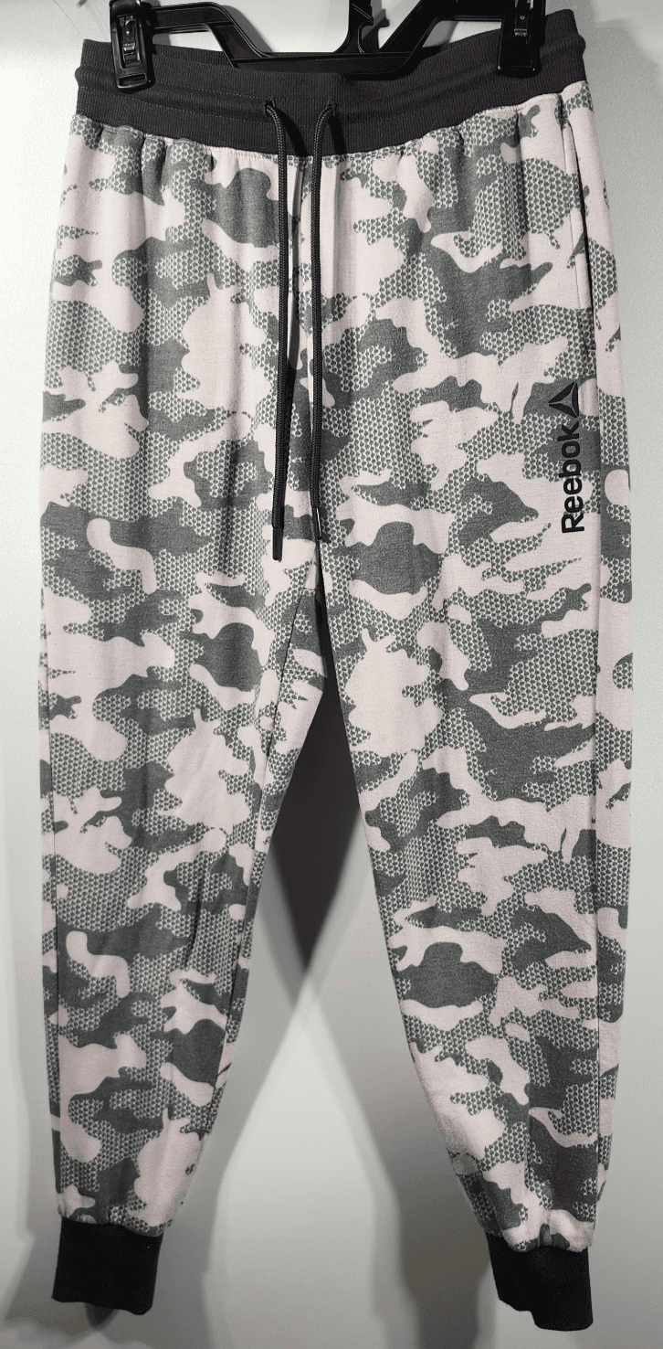 Reebok Sweatpants Women's Small Pink Camouflage Drawstring Pocket Waistband - Thumbnail 5