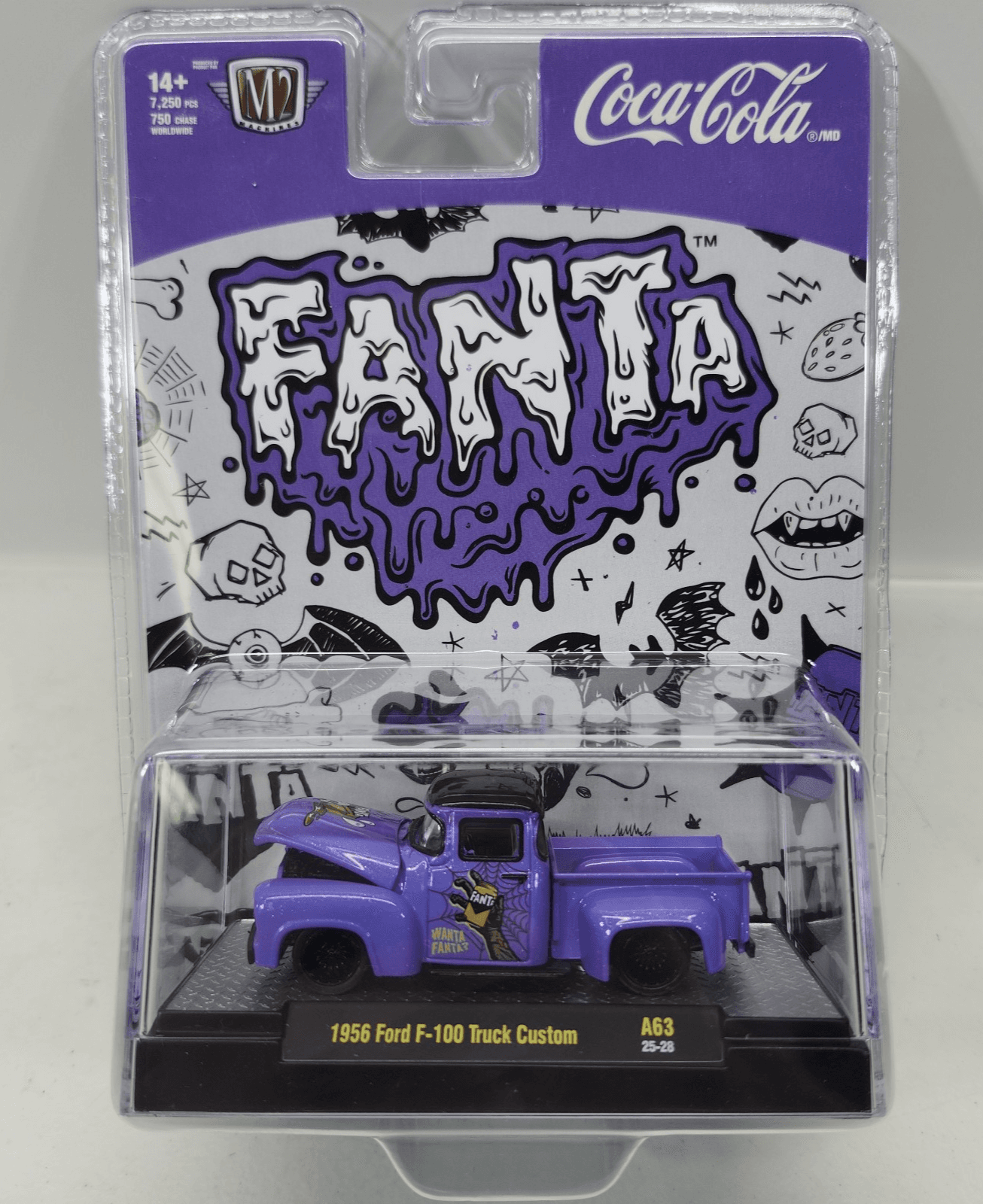 M2 Machines Fanta 1956 Ford F-100 Truck Custom Halloween 1/64 Toy Vehicle NEW