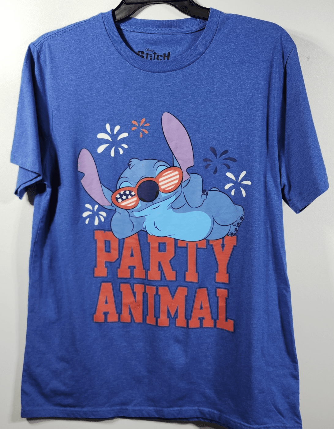 Disney Stitch Shirt Mens XL Party Animal Graphic Tee Blue Short Sleeve - Thumbnail 5