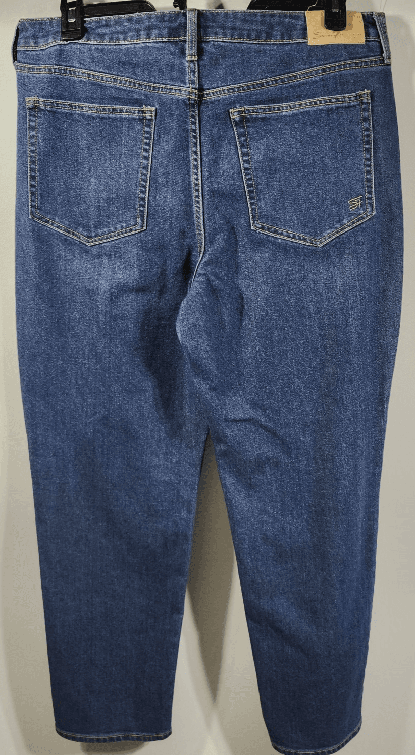 Seven 7 Jeans Women's 14 Blue Slim Straight Stretch Denim Medium Wash - Thumbnail 6