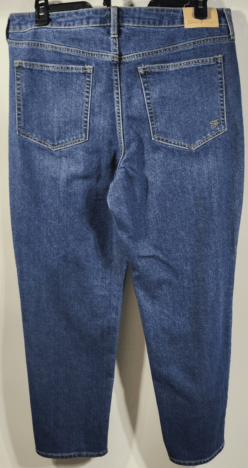 Seven 7 Jeans Women's 14 Blue Slim Straight Stretch Denim Medium Wash - Thumbnail 4