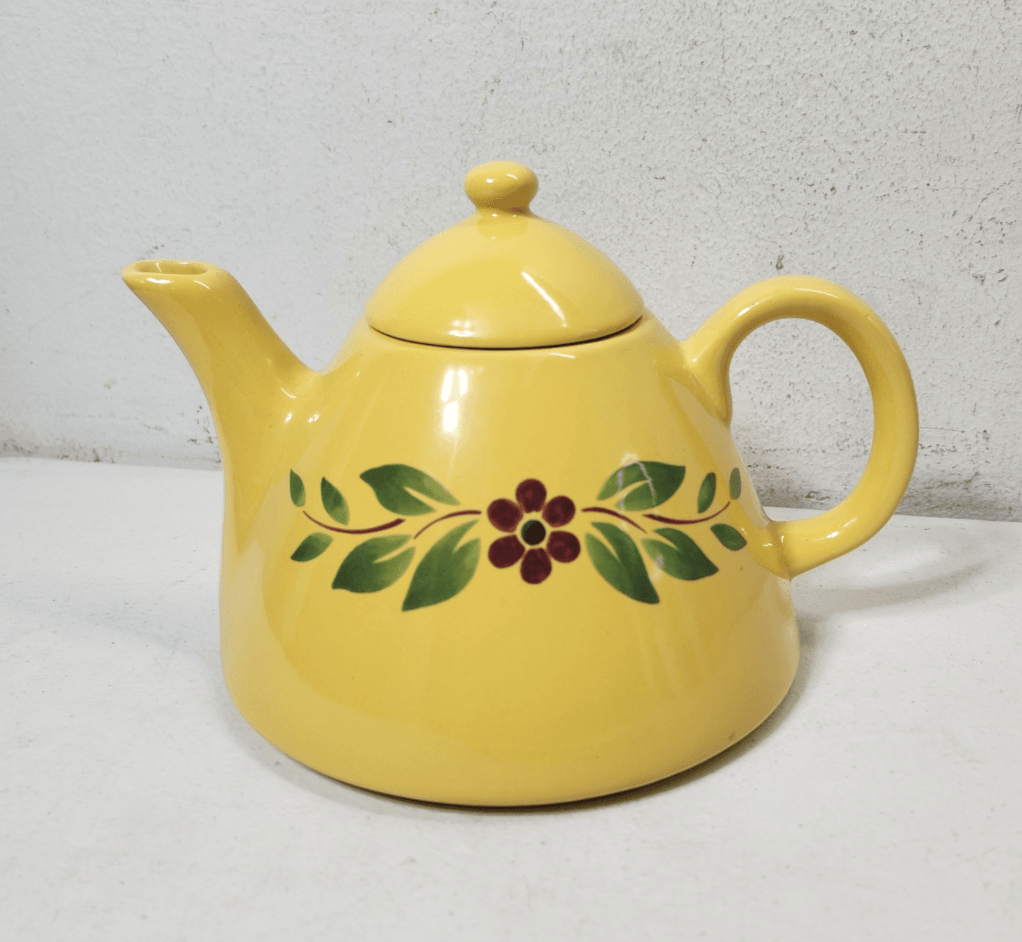 Vintage Christineholm Teapot Sweden 1970s Yellow Retro Kitchen Home Decor