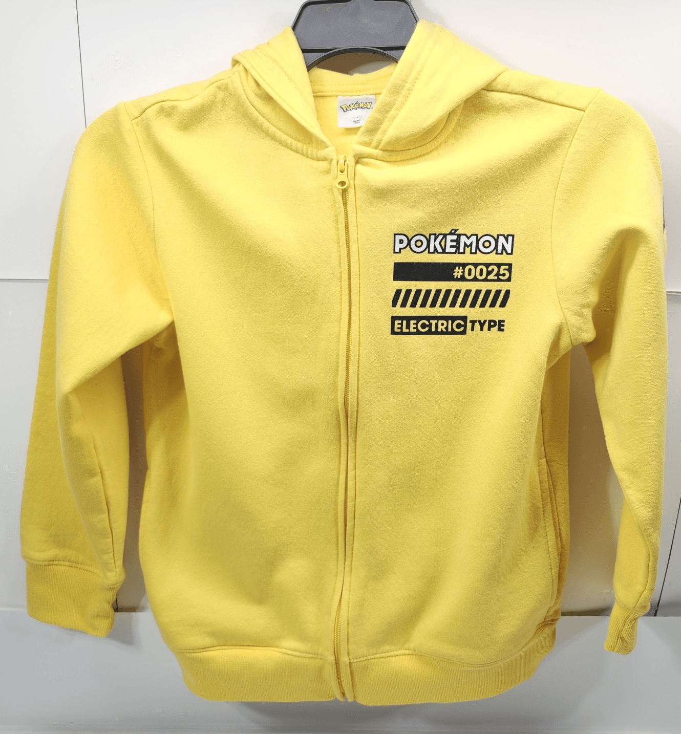 Pokemon Pikachu Boys Hooded Sweatshirt Size Large 10/12 Yellow Full Zip - Thumbnail 5